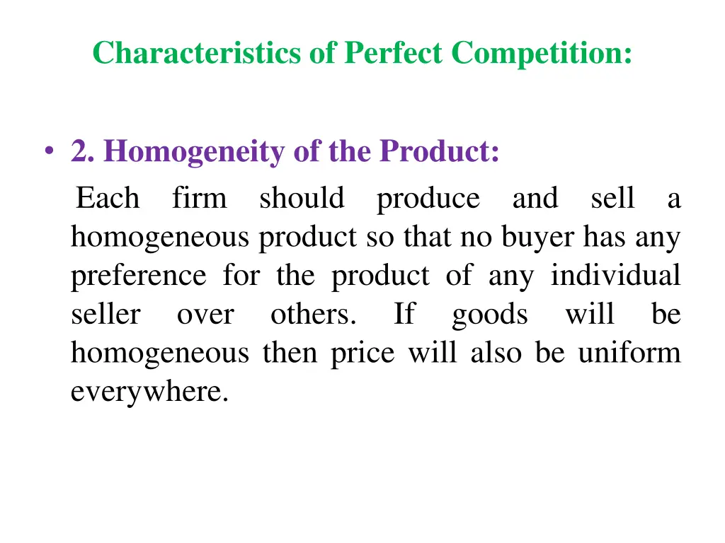 characteristics of perfect competition 1