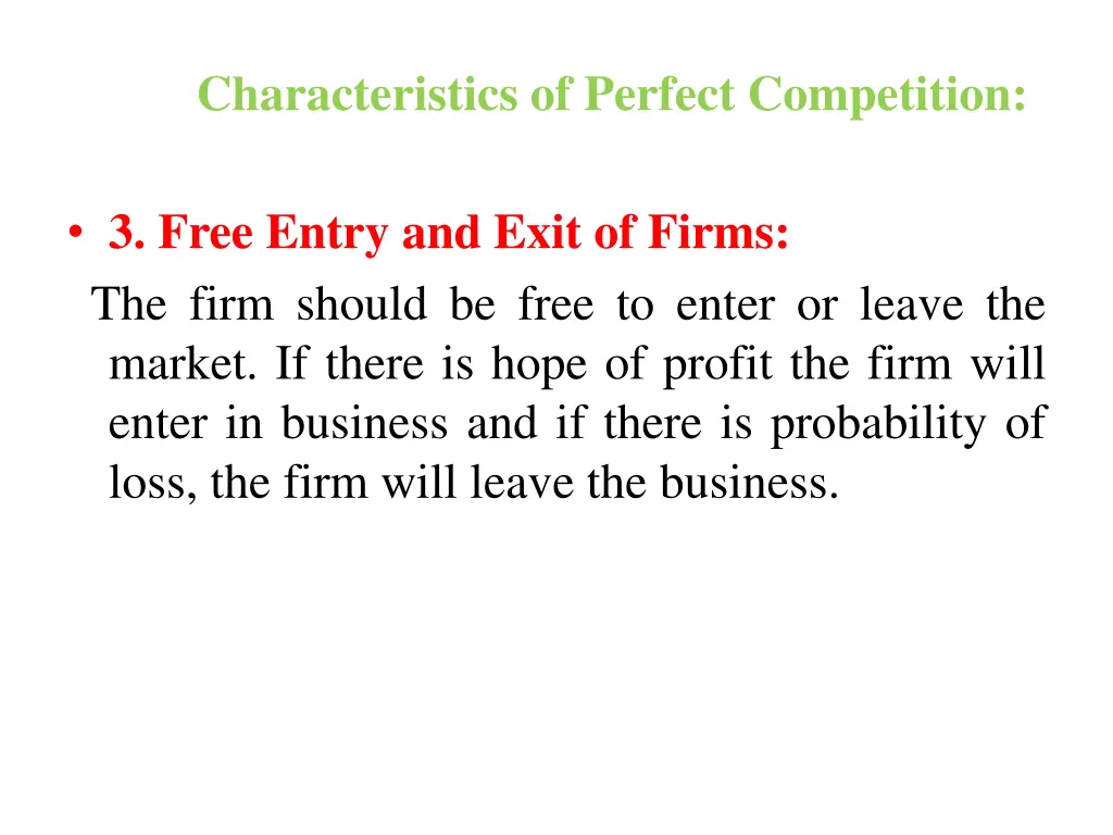 characteristics of perfect competition 2
