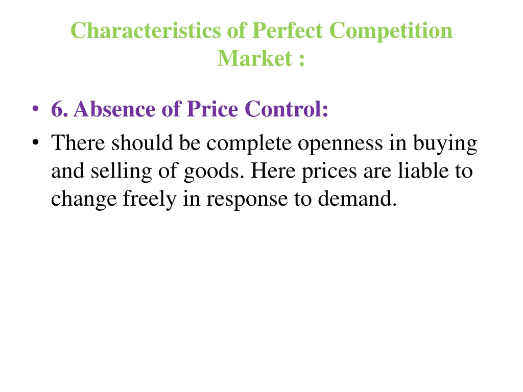 characteristics of perfect competition market 2