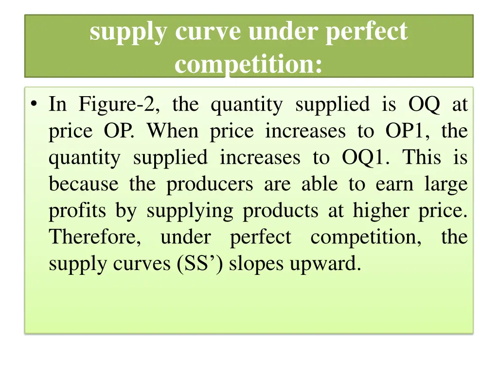 supply curve under perfect competition