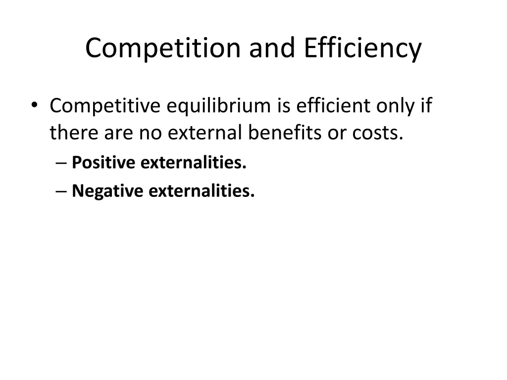 competition and efficiency