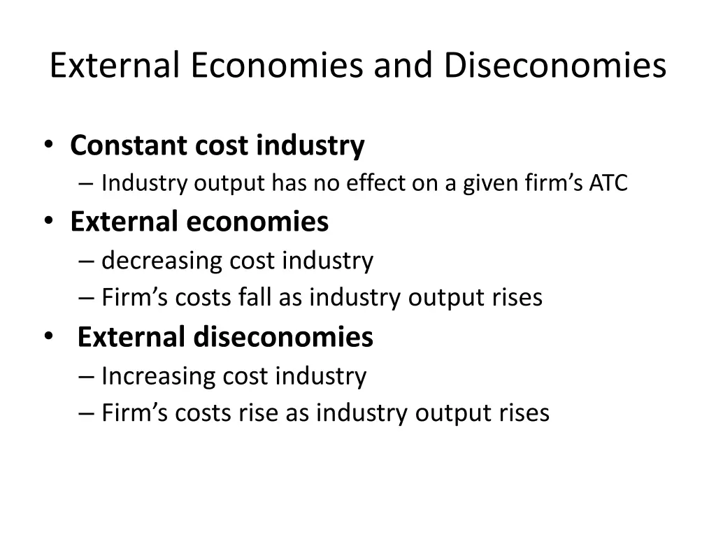 external economies and diseconomies