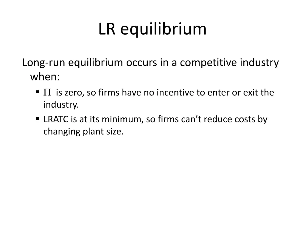 lr equilibrium