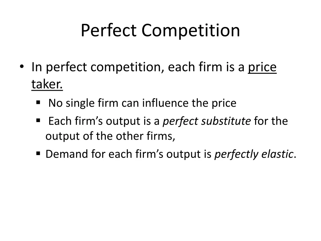 perfect competition