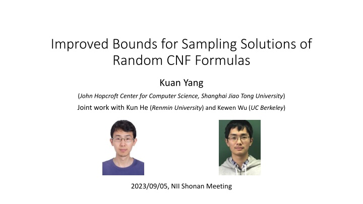 improved bounds for sampling solutions of random