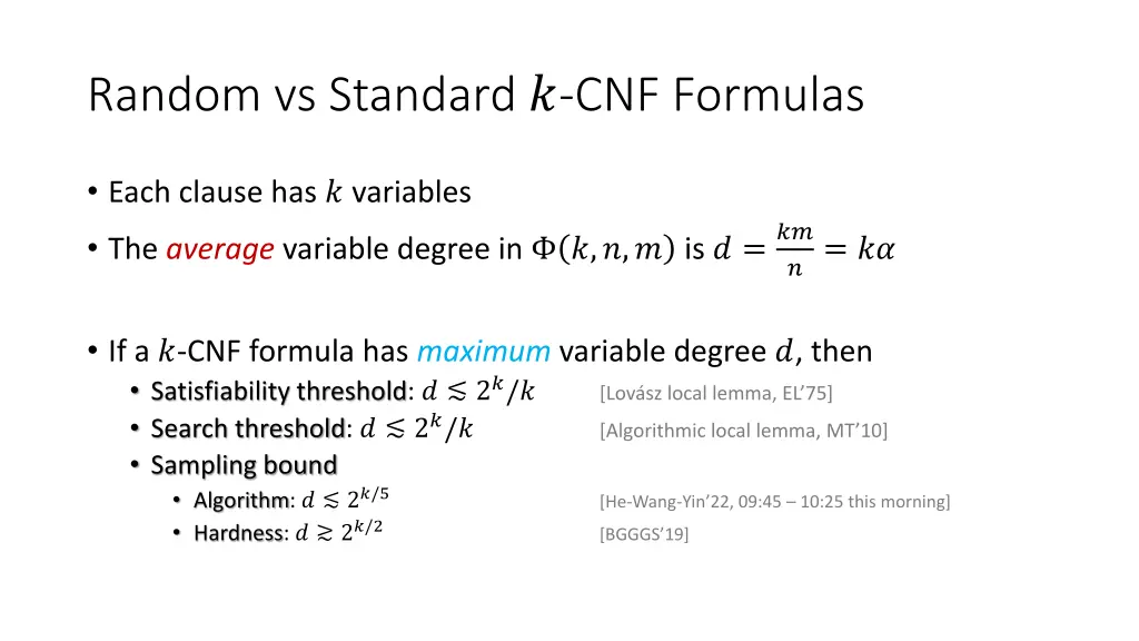 random vs standard cnf formulas