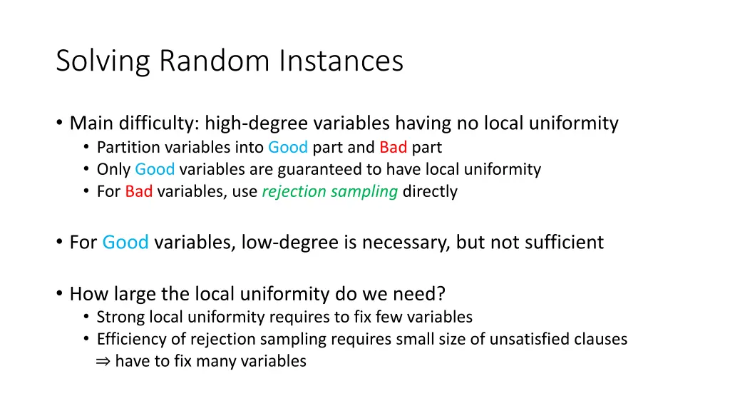 solving random instances