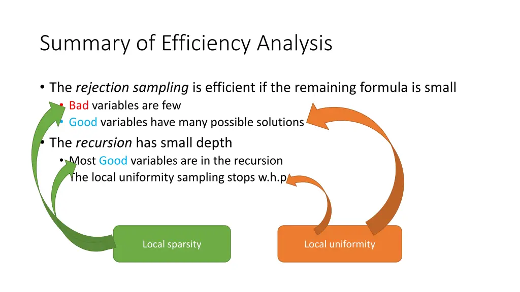 summary of efficiency analysis