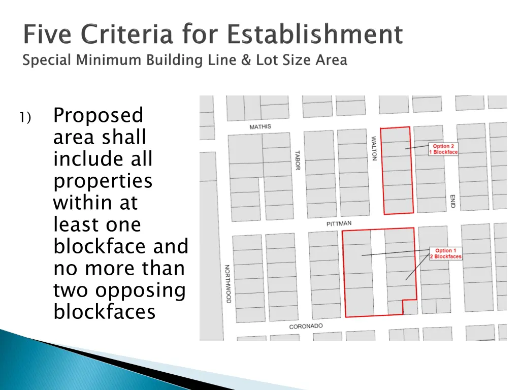 proposed area shall include all properties within