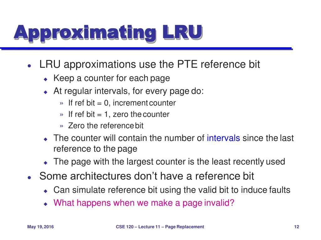 approximating approximating lru