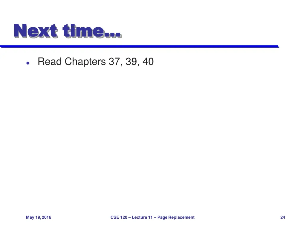 next next time time