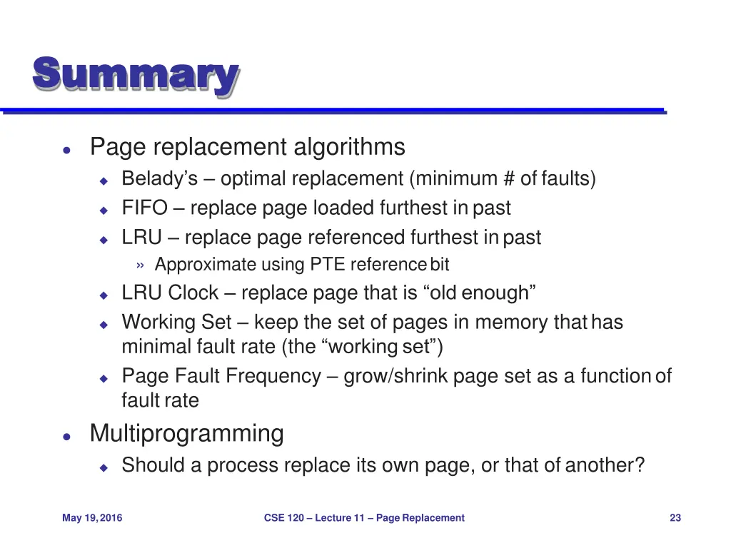 summary summary