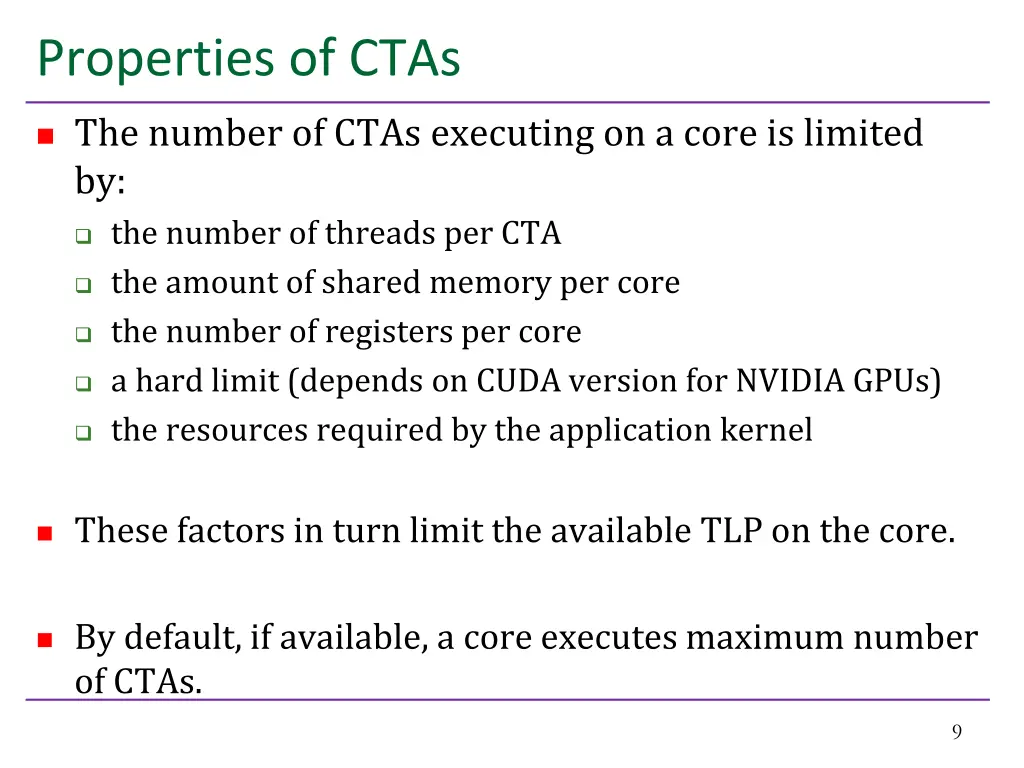 properties of ctas 1