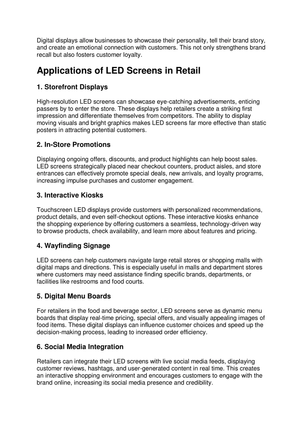 digital displays allow businesses to showcase