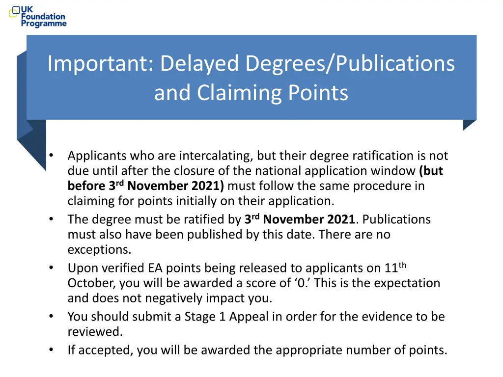 important delayed degrees publications
