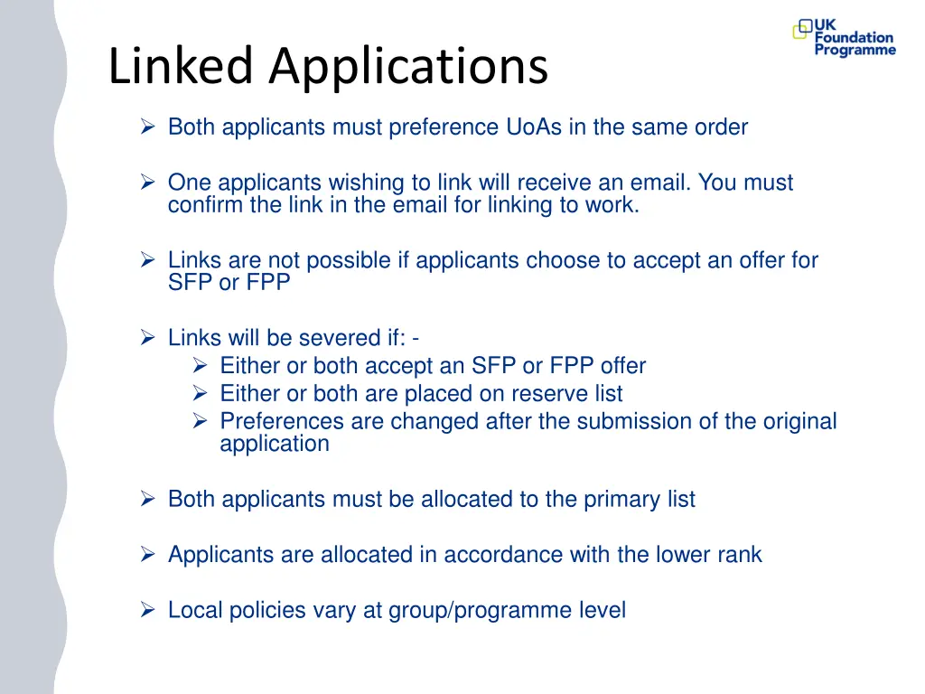 linked applications