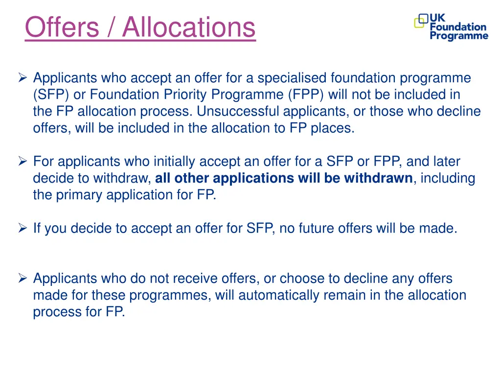 offers allocations