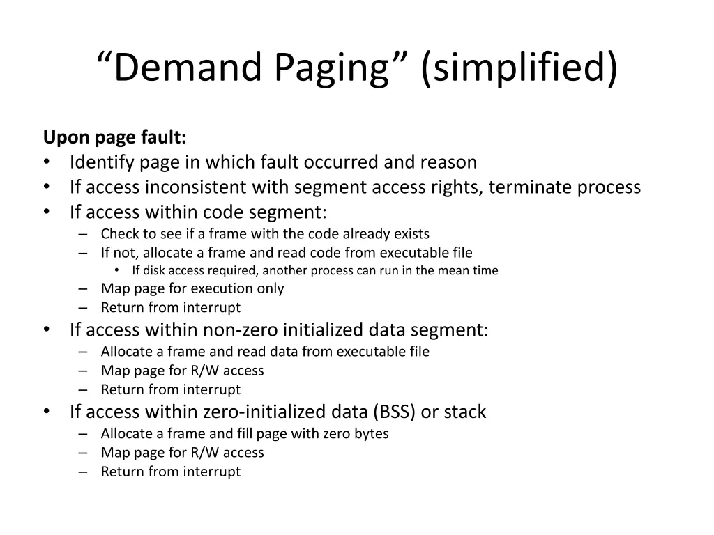 demand paging simplified