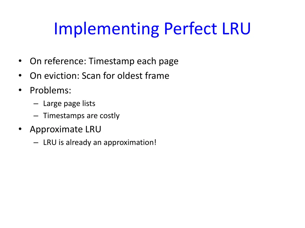 implementing perfect lru