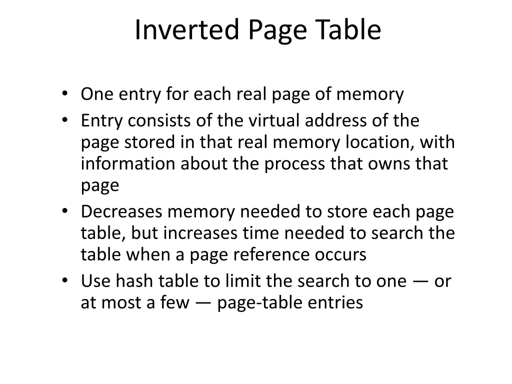 inverted page table