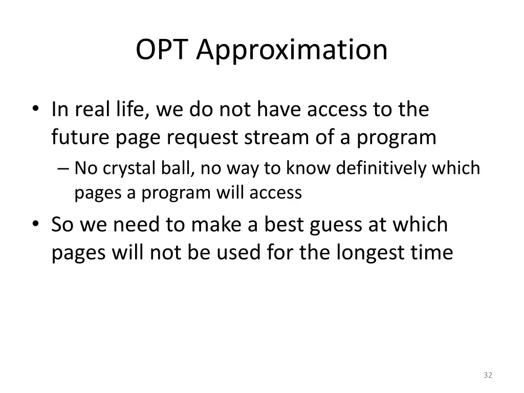 opt approximation