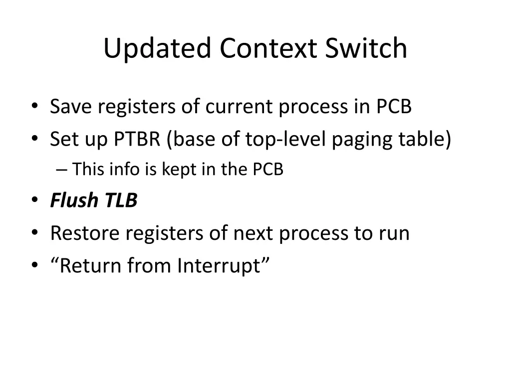 updated context switch