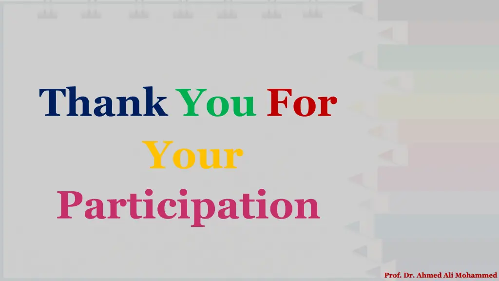thank you for your participation