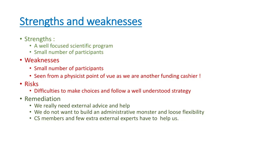 strengths and weaknesses strengths and weaknesses