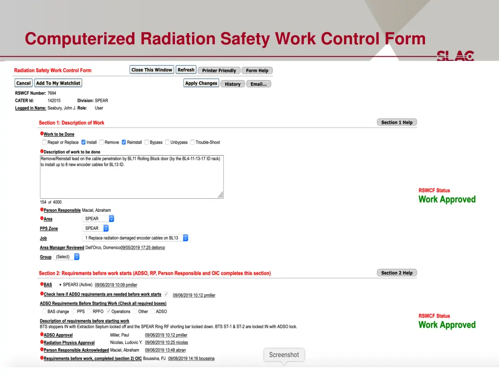 computerized radiation safety work control form 1