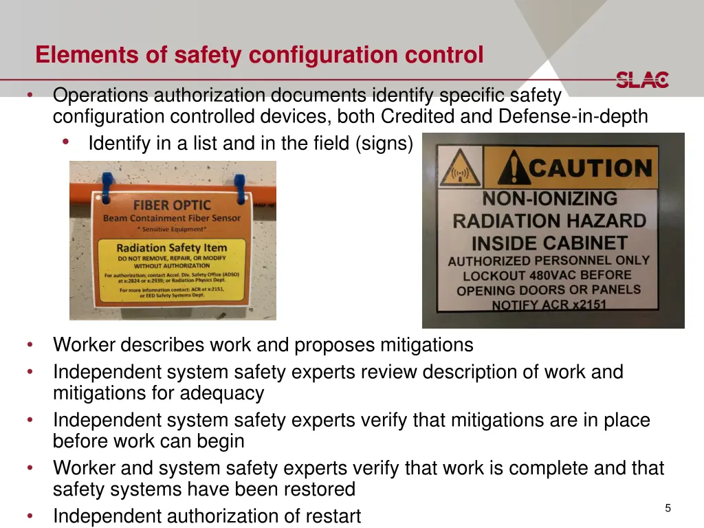 elements of safety configuration control