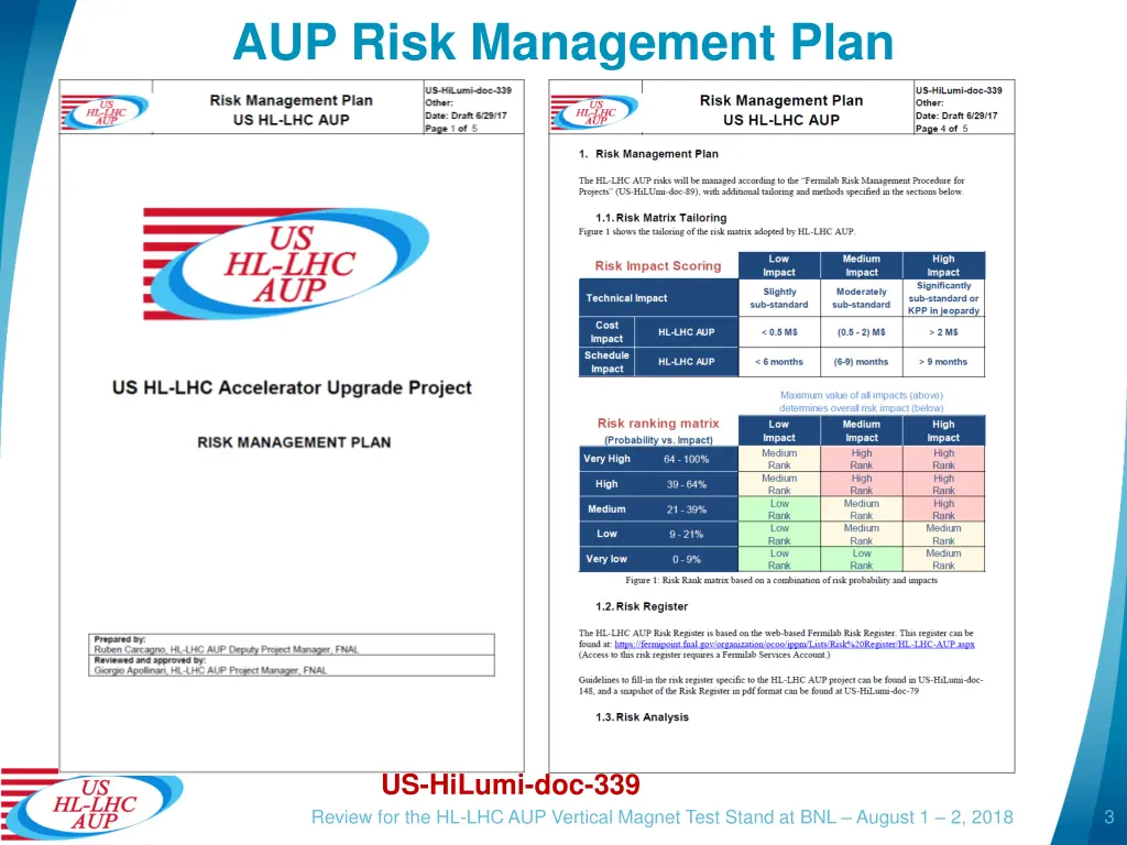 aup risk management plan