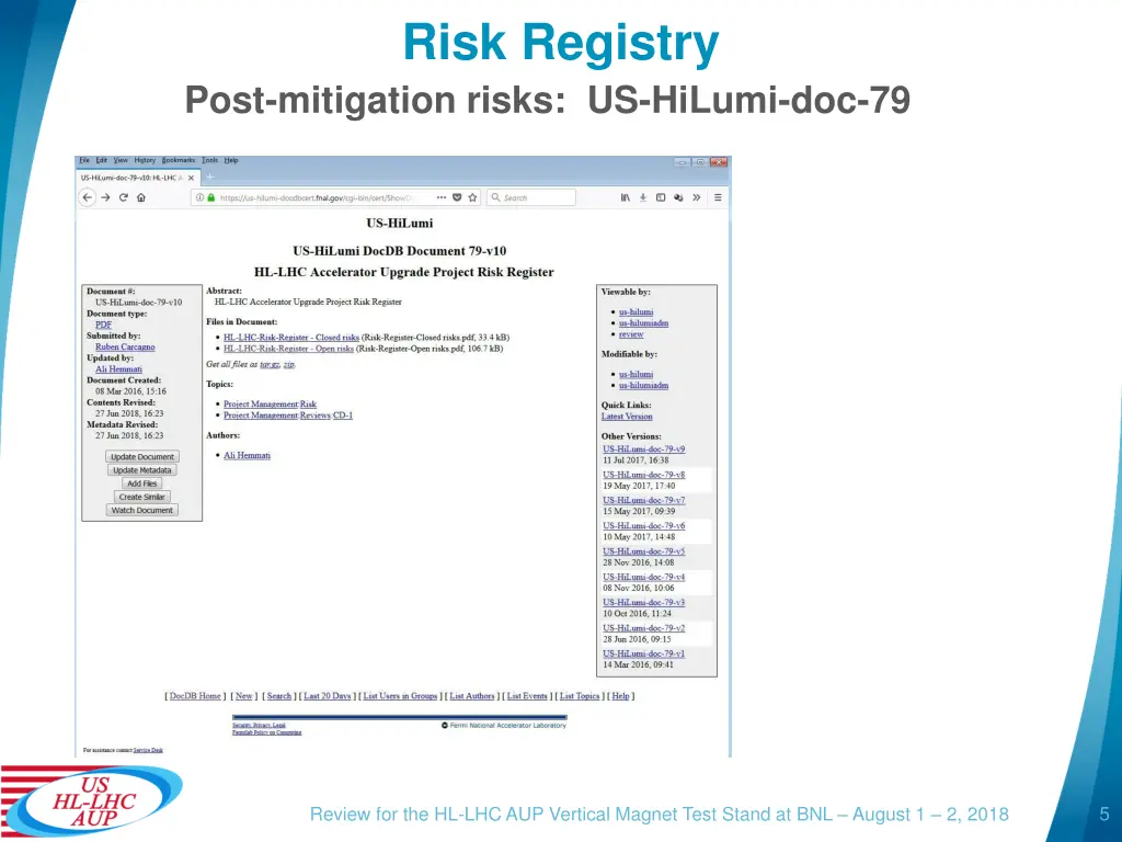 risk registry