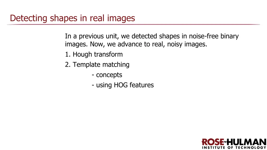 detecting shapes in real images