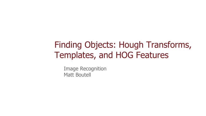 finding objects hough transforms templates