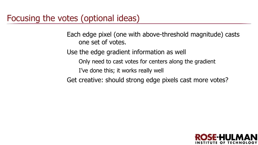 focusing the votes optional ideas