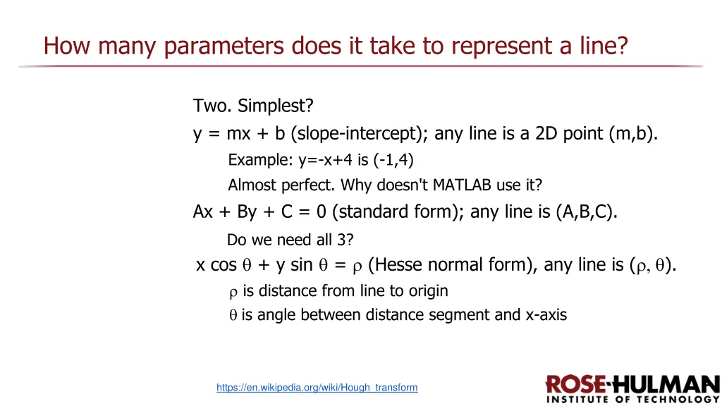 how many parameters does it take to represent