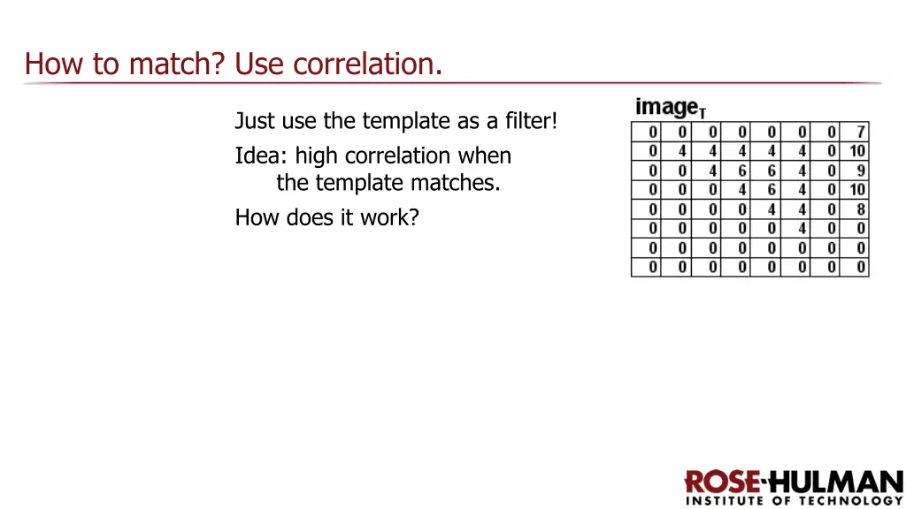 how to match use correlation