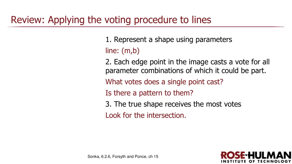review applying the voting procedure to lines