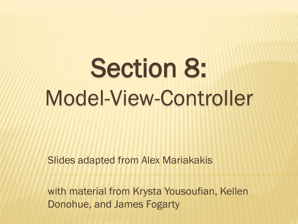 section 8 section 8 model view controller