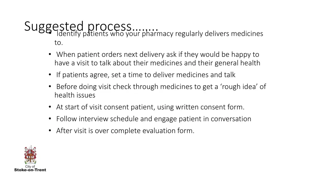 suggested process identify patients who your