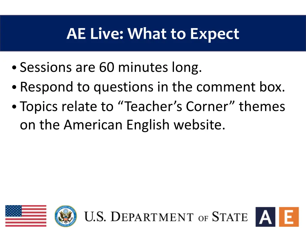 ae live what to expect