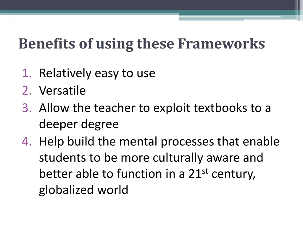 benefits of using these frameworks