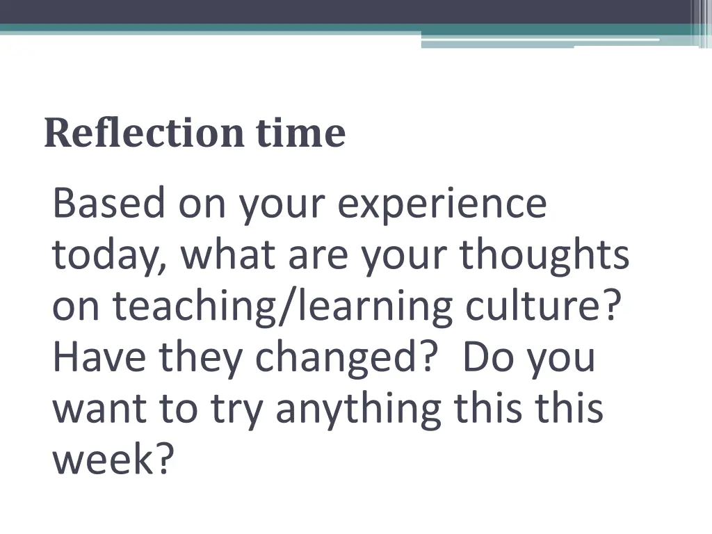 reflection time