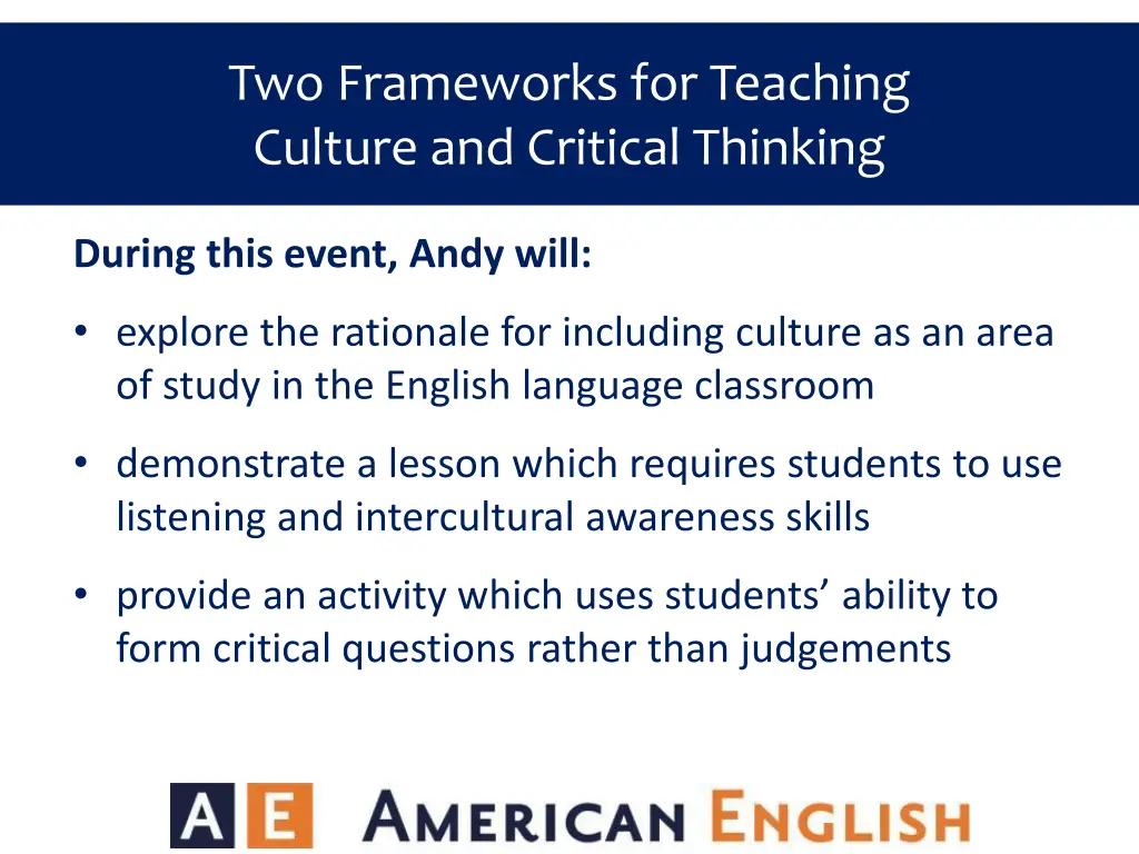 two frameworks for teaching culture and critical