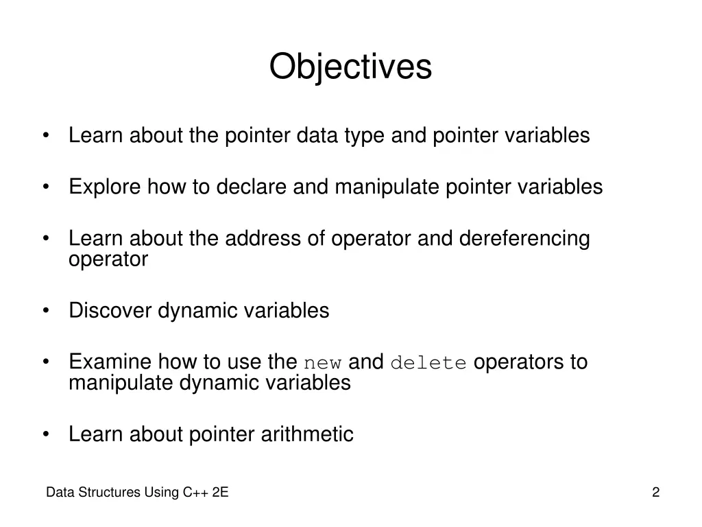 objectives