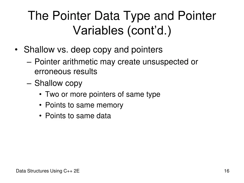 the pointer data type and pointer variables cont d 11
