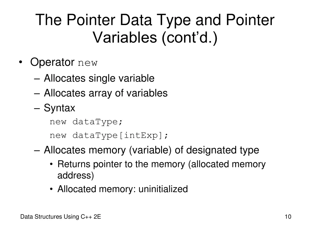 the pointer data type and pointer variables cont d 5