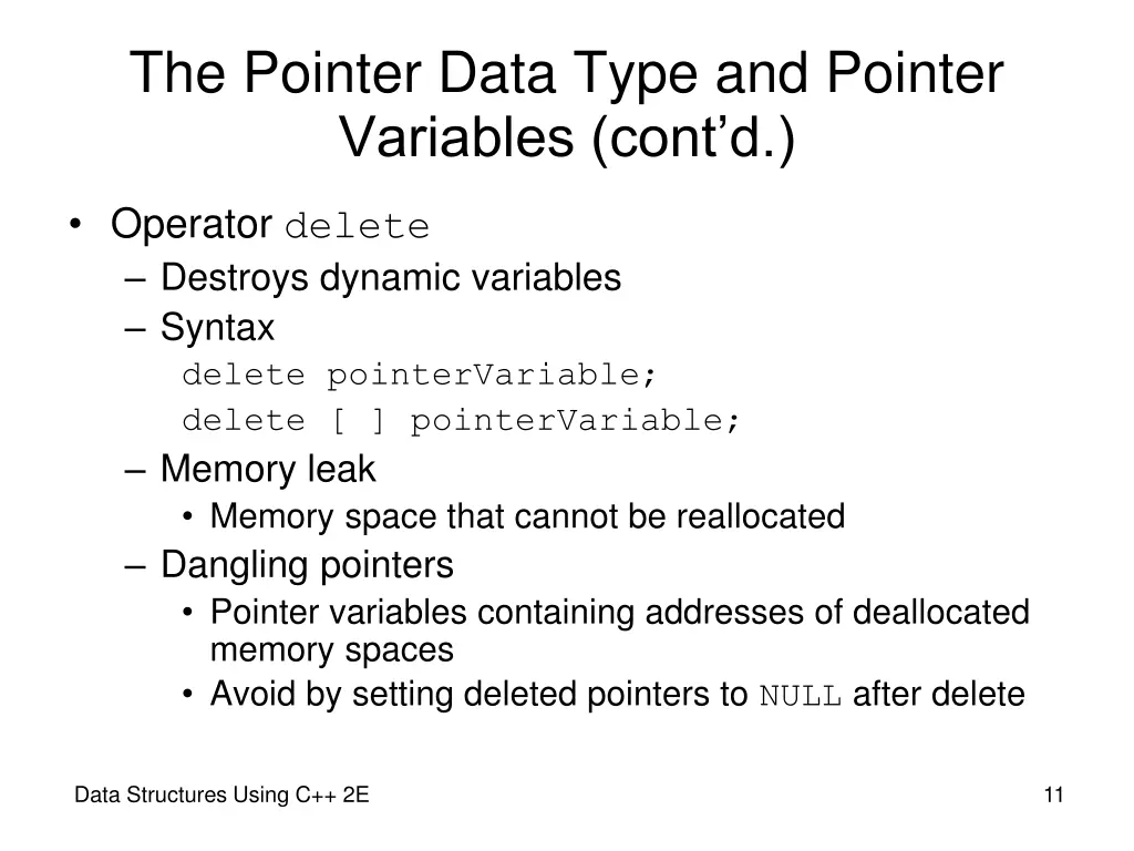 the pointer data type and pointer variables cont d 6