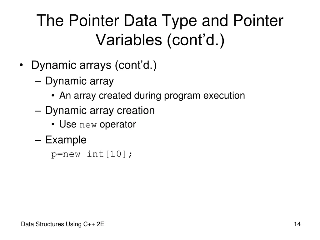 the pointer data type and pointer variables cont d 9