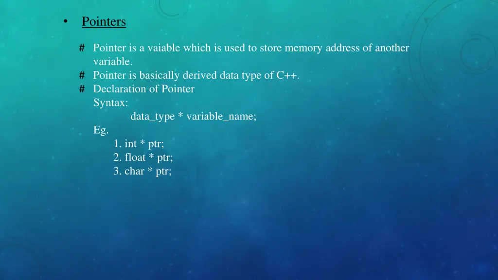 pointers
